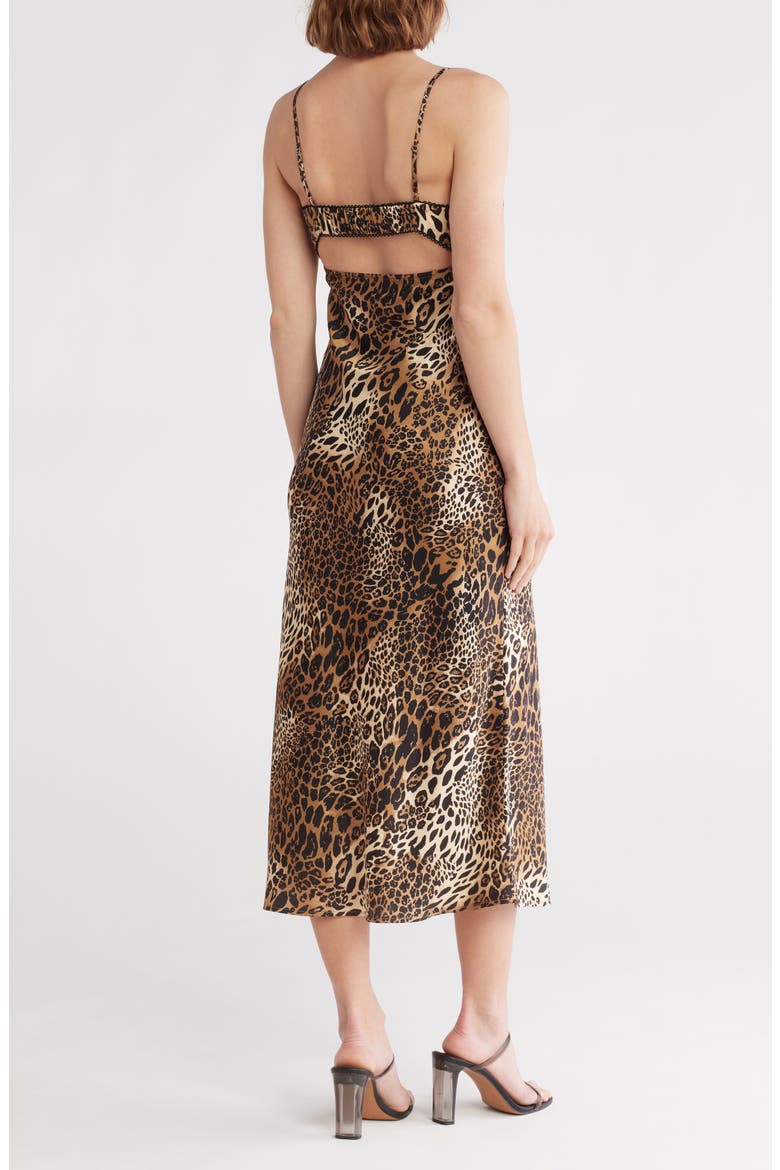Cutout Leopard Print Slipdress, Alternate, color, LEOPARD