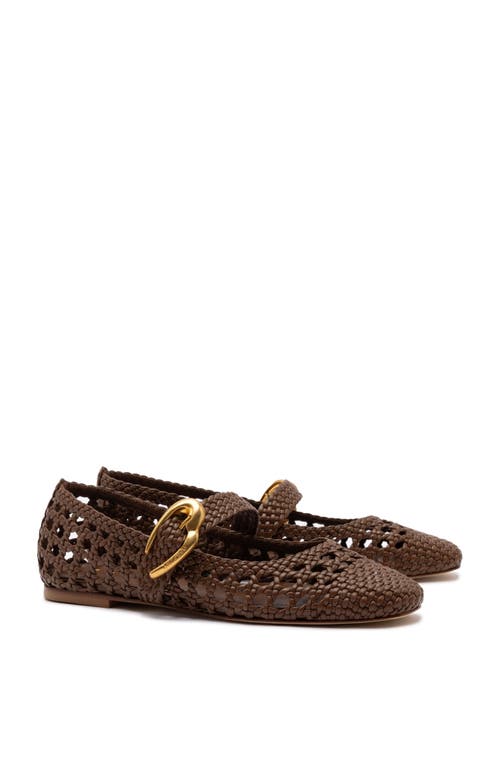 Larroude Verona Macrame Flats Burnt Umber In Burnt Umber