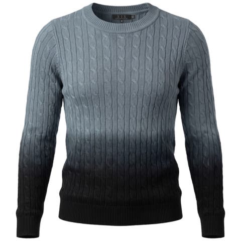 Ombre Cable Knit Long Sleeve Sweater Top