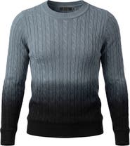 Diciannove Ombre Cable Knit Long Sleeve Sweater Top