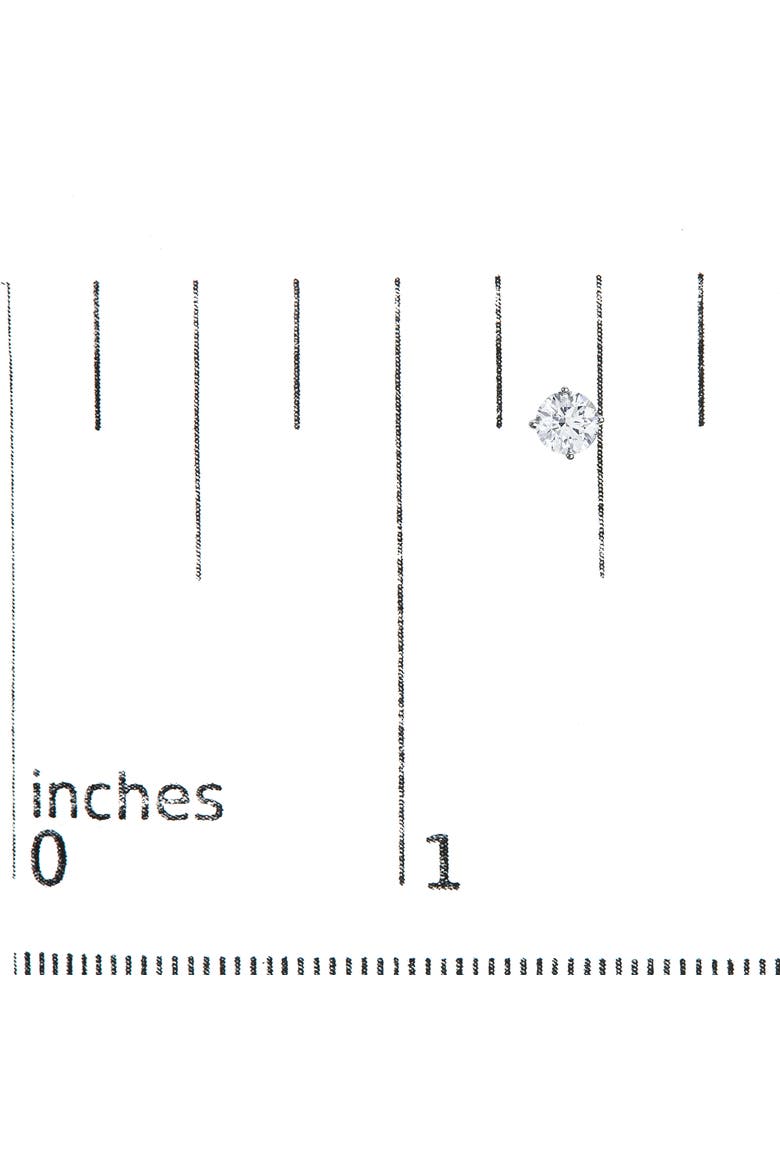 Silver 1.0 Ct Lab Grown Diamond Classic Solitaire Stud Earrings, Alternate, color, White