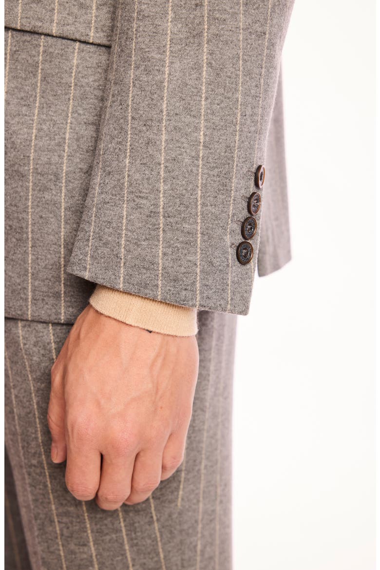 Dover Slim Fit Gray Pinstripe Blazer, Alternate, color, LIGHT GREY TAN PINSTRIPE