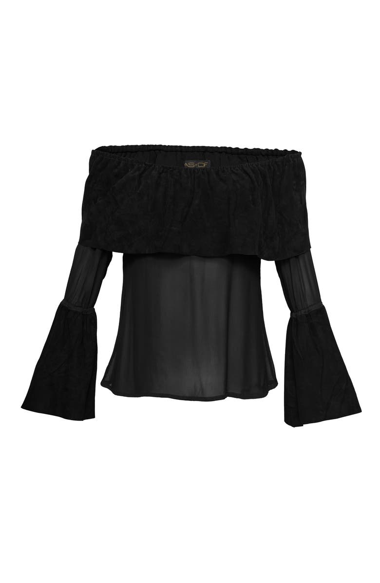 AS by DF Ines Suede Top, Alternate, color, Black