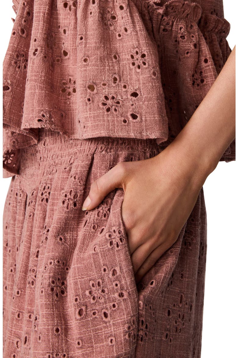 Tillie Cotton Eyelet Pants, Alternate, color, BURNT CORAL
