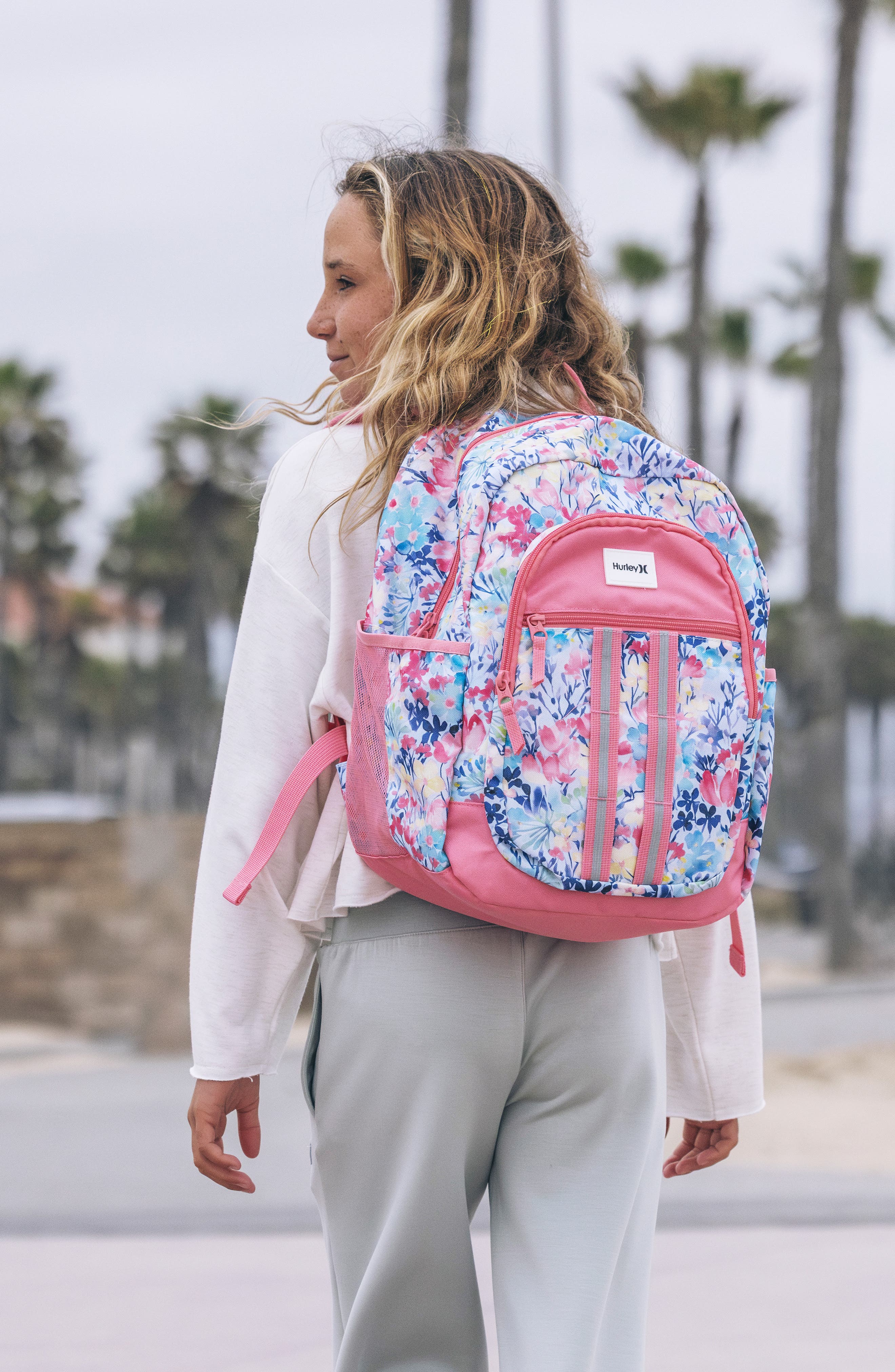 Kids' Recess Canvas Backpack, Alternate, color, SUNSET CORAL