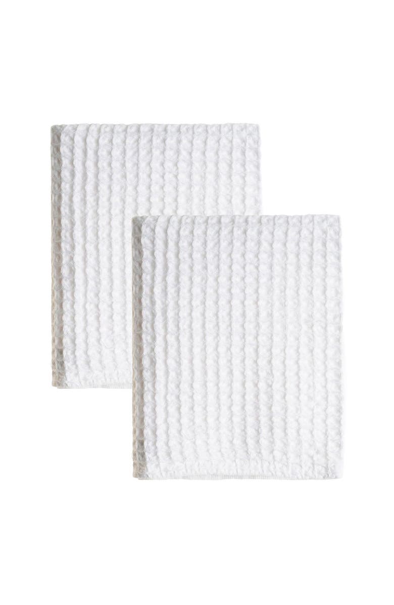 Oliviera Home Waffle Turkish Cotton Kitchen & Guest Towel - Set of 2, Alternate, color, White