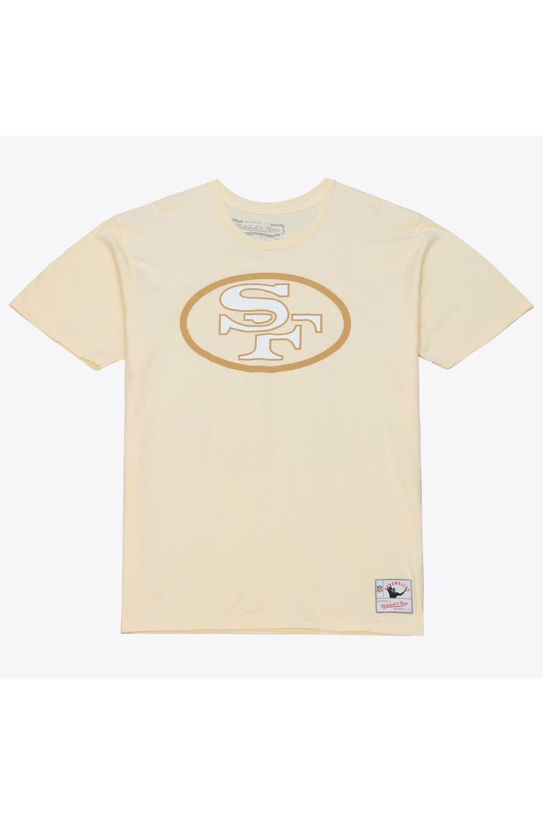Men's Mitchell & Ness Joe Montana Cream San Francisco 49ers Sandman Name & Number T-Shirt, Alternate, color, Cream