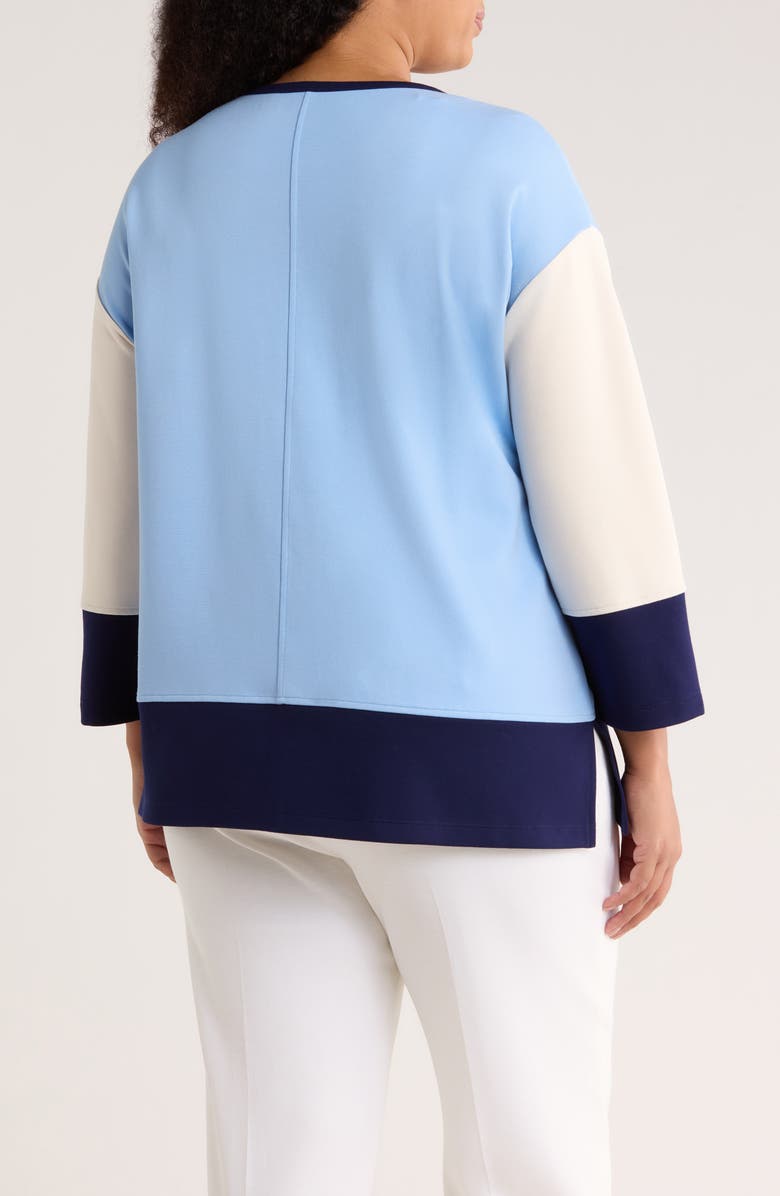 Jones New York Color Block Knit Top, Alternate, color, Chintz Blue Multi