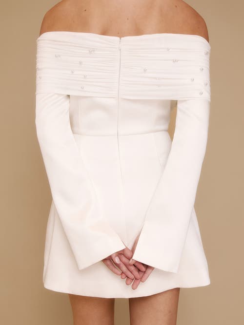 Six Stories Bardot Mini Dress In Neutral