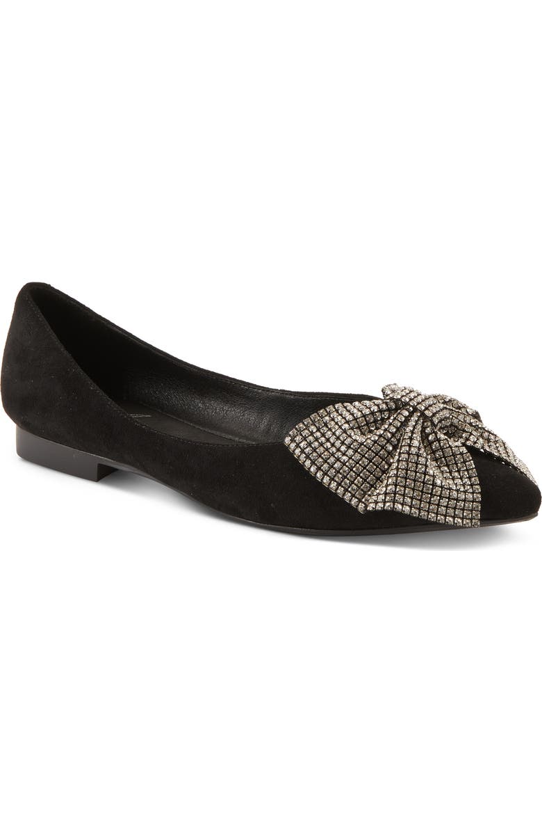 AZURA BY SPRING STEP Adularia Bow Flat, Main, color, Black Suede