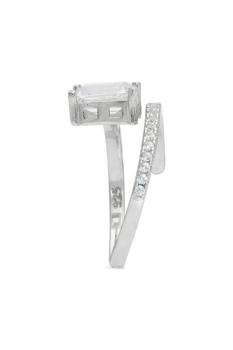 Cubic Zirconia Bypass Statement Ring, Alternate, color, SILVER/ WHITE