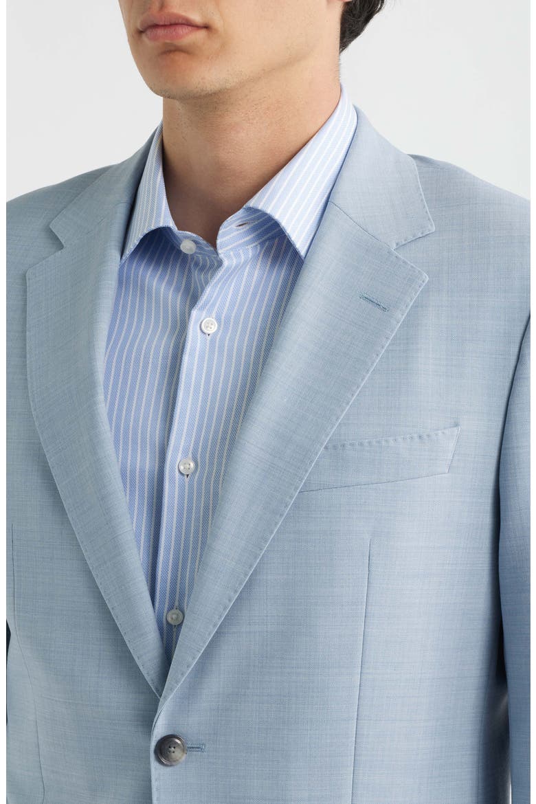 Huge Slim Fit Light Blue Mélange Suit, Alternate, color, BLUE