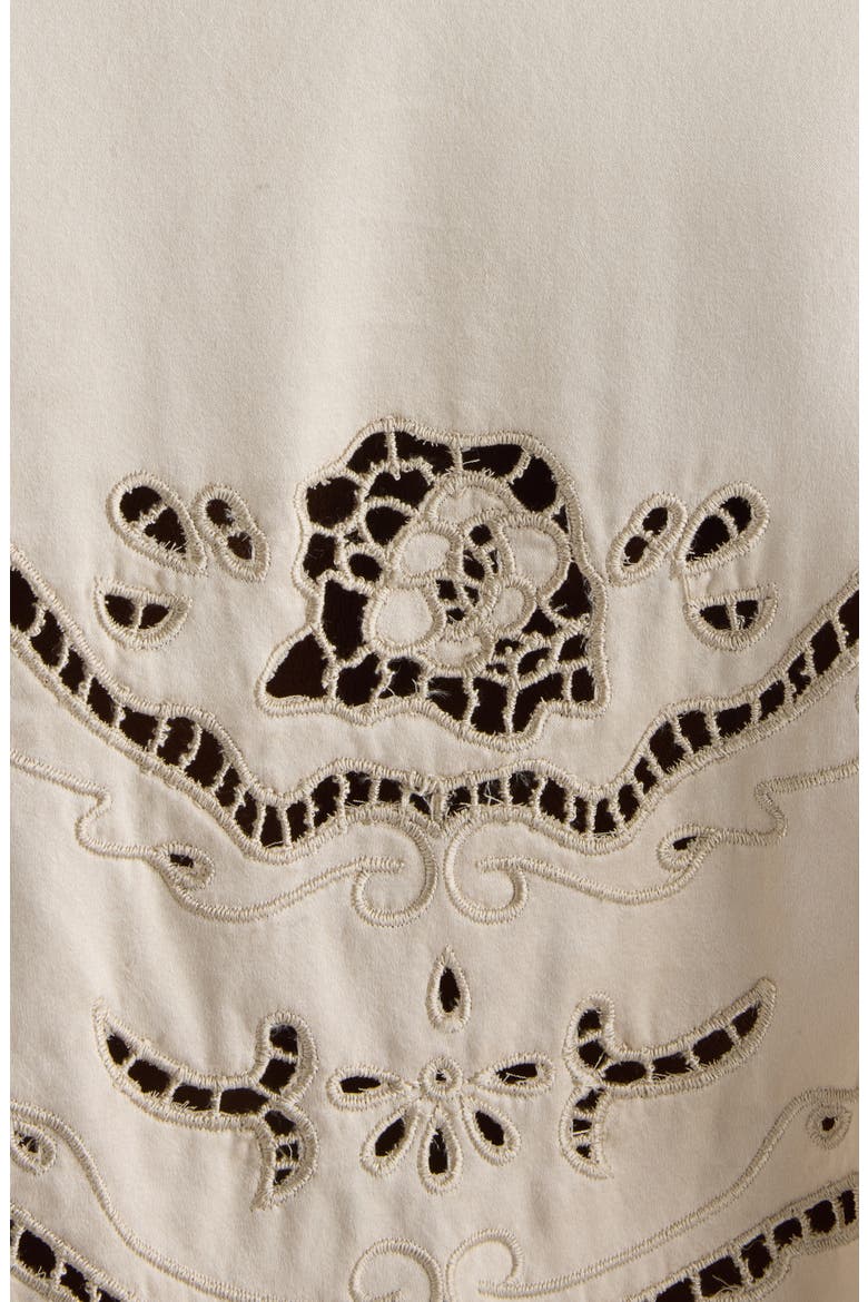 Enelia Embroidered Stretch Silk Top, Alternate, color, CHAMPAGNE