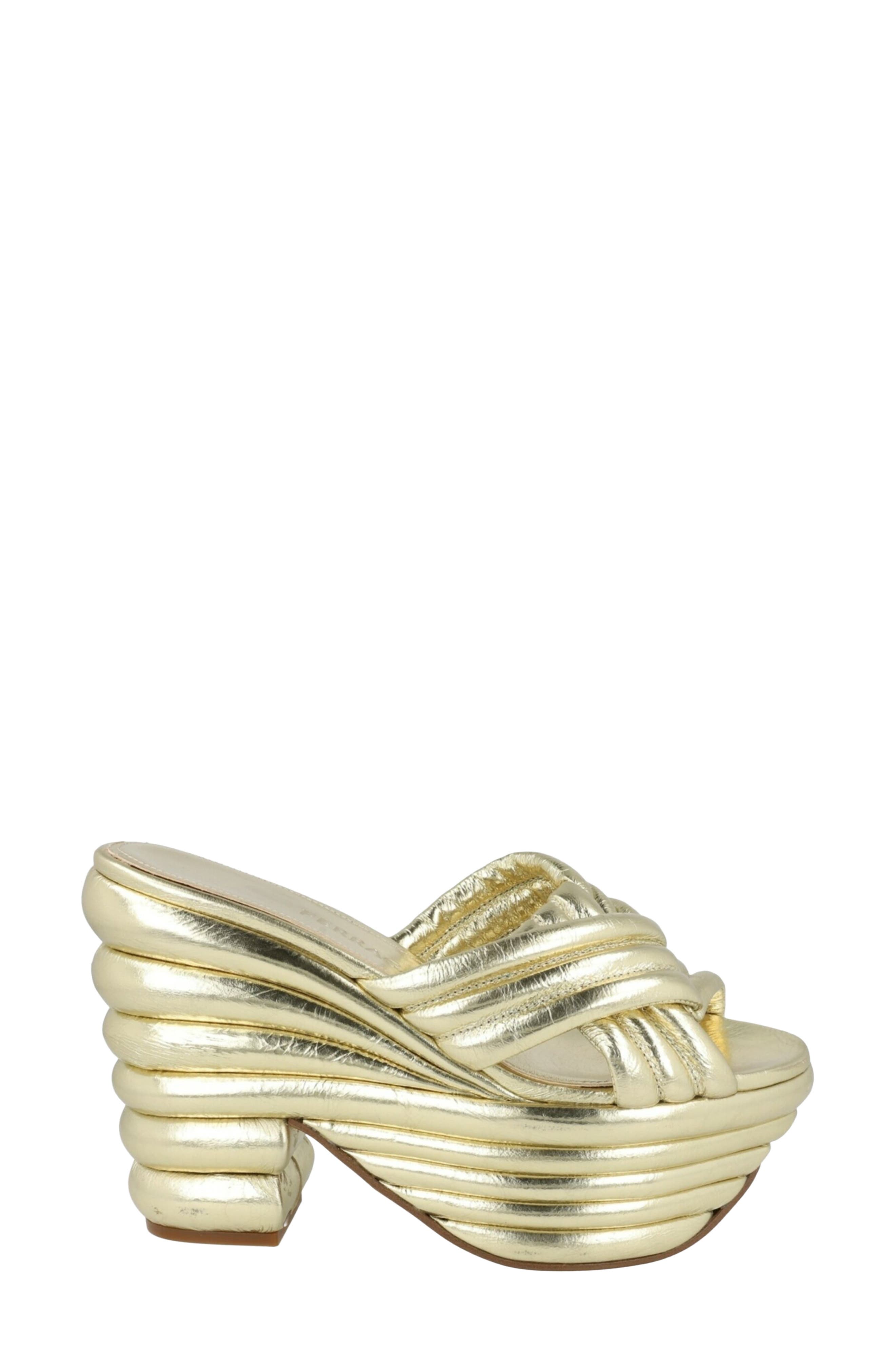 Rey Platform Sandal, Alternate, color, YELLOW GOLD