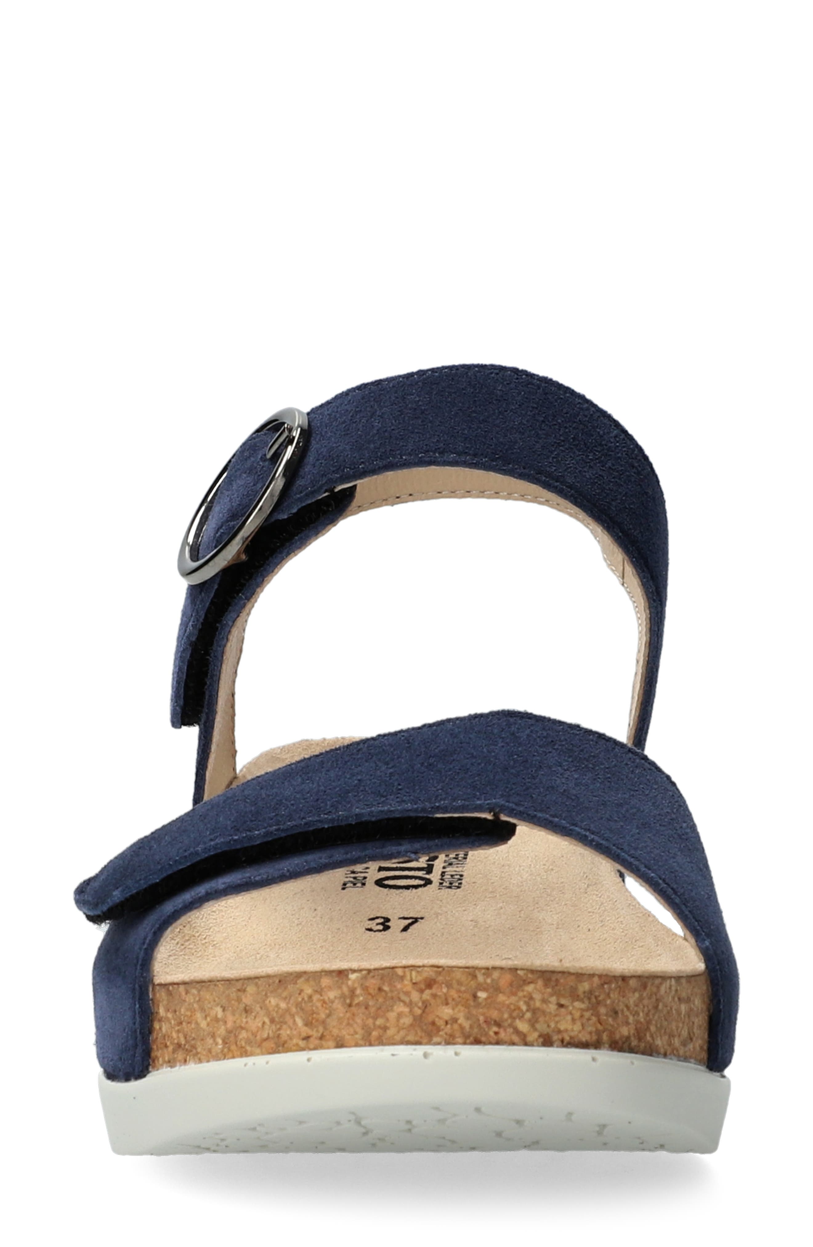 Mephisto Oriana Strappy Wedge Sandal, Alternate, color, Midnight Blue