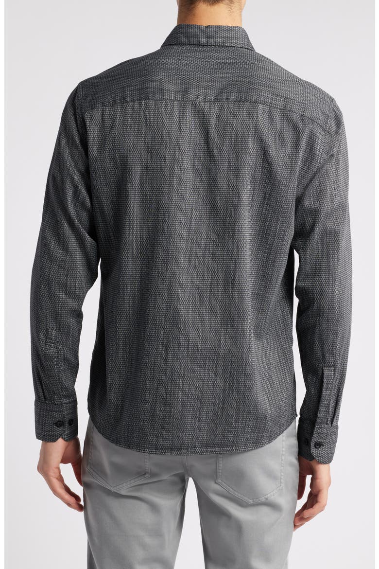 Rufus Cotton Button-Up Shirt, Alternate, color, BLACK