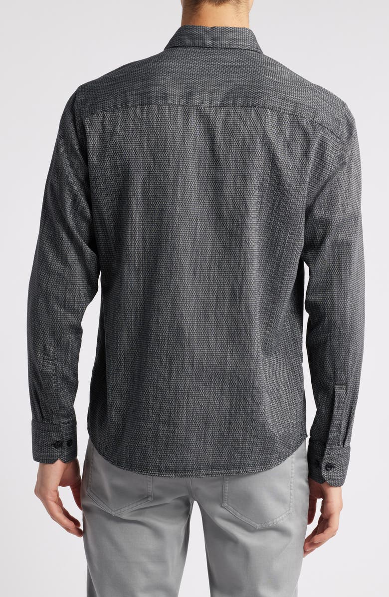 Robert Barakett Rufus Cotton Button-Up Shirt, Alternate, color, Black