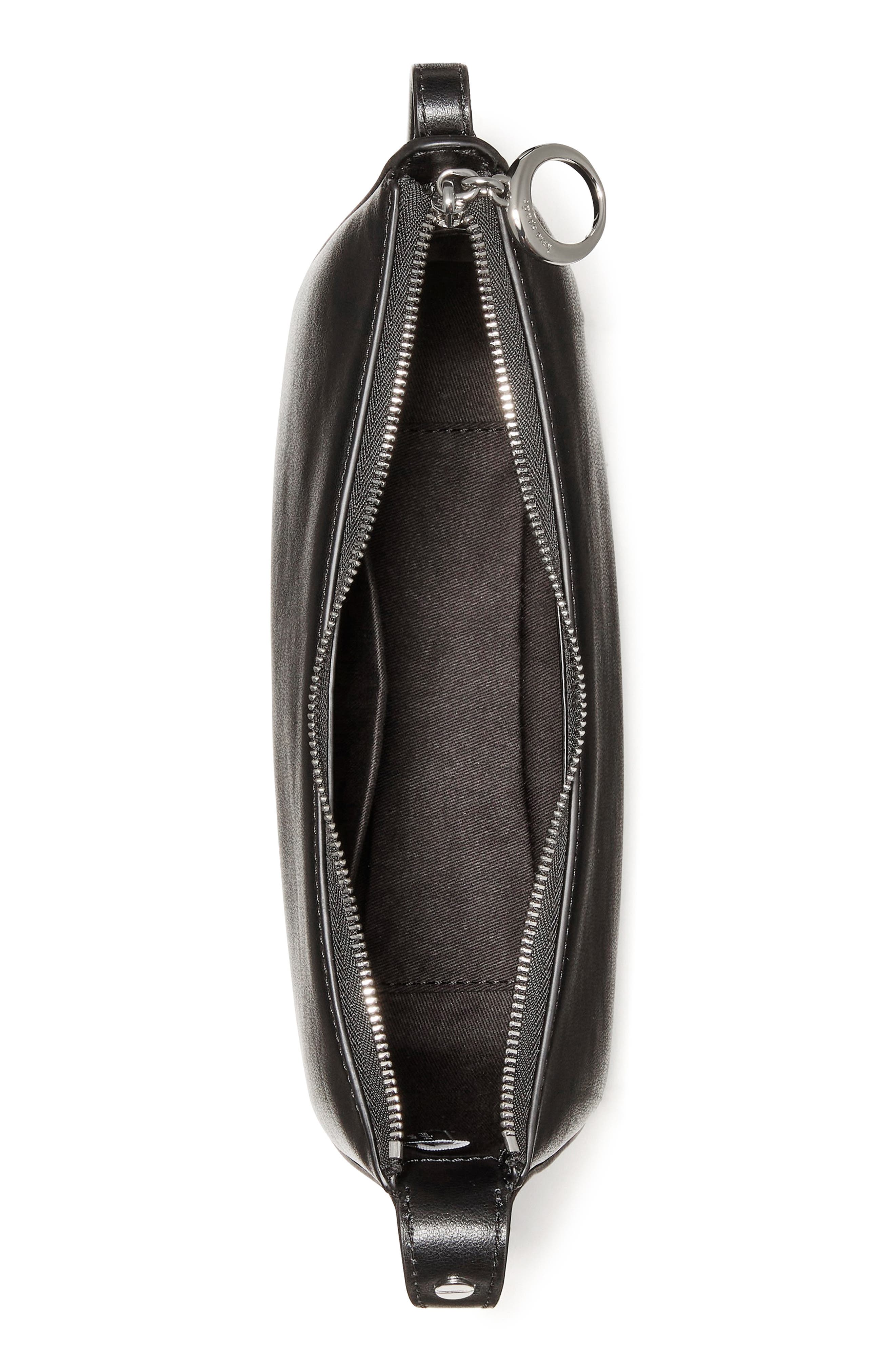 Kate Spade New York halo fine grain leather crossbody bag, Alternate, color, Black