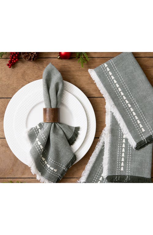 Design Imports Balsam Fir Tree Set Of 4 Napkins In Gray