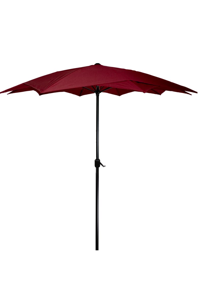 Northlight 8.85ft Outdoor Patio Lotus Umbrella with Hand Crank, Burgundy, Main, color, Red