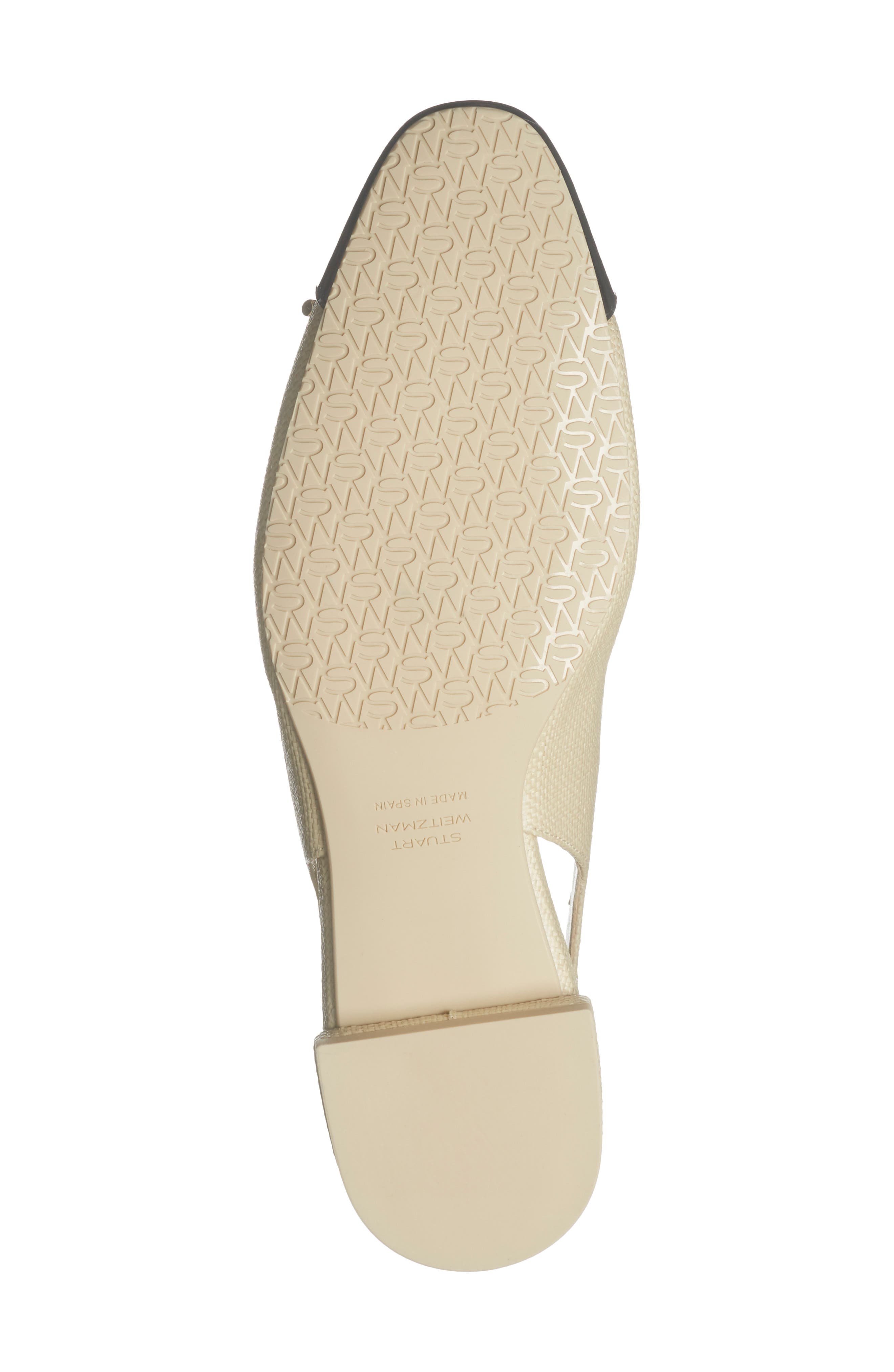 Stuart Weitzman Sleek Bow Slingback Flat, Alternate, color, Natural/ Black