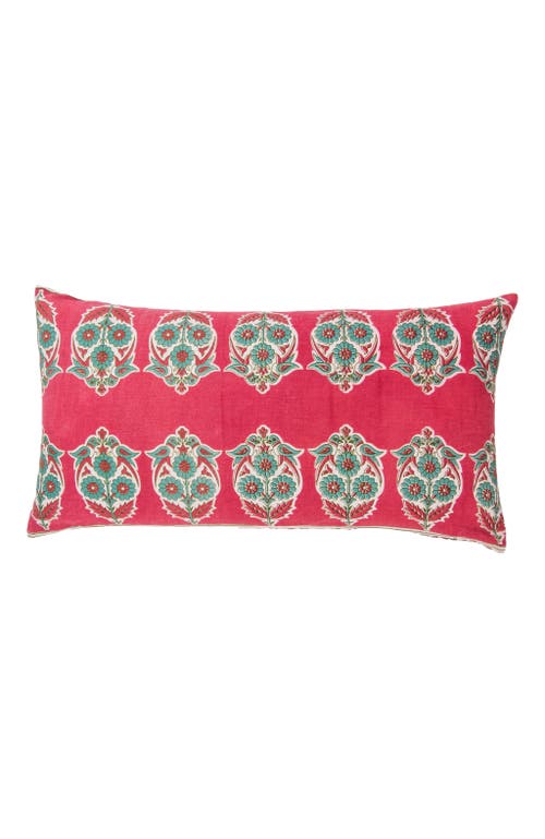 Alamwar Parakeets Hot Pink/Green Lumbar Pillow 