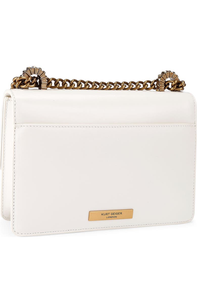 Kurt Geiger London Small Shoreditch Bow Convertible Leather Crossbody Bag, Alternate, color, Bone/Comb