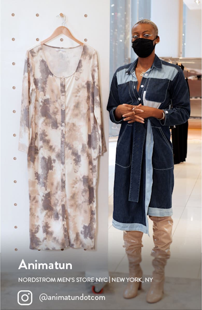 Button-Up Long Sleeve Knit Midi Dress, sales video thumbnail
