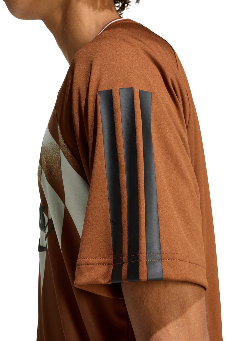 Tiro X Common Goal Jersey T-Shirt, Alternate, color, DUSKY BRONZE/ OFF WHITE/ BLACK