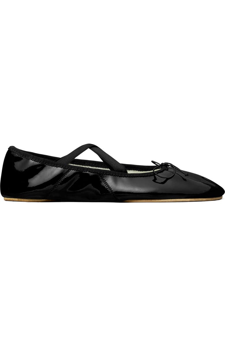 Tory Burch Peep Toe Mary Jane Ballet Flat, Alternate, color, Perfect Black