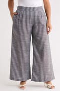 Renee C Tropical Print Wide Leg Pants