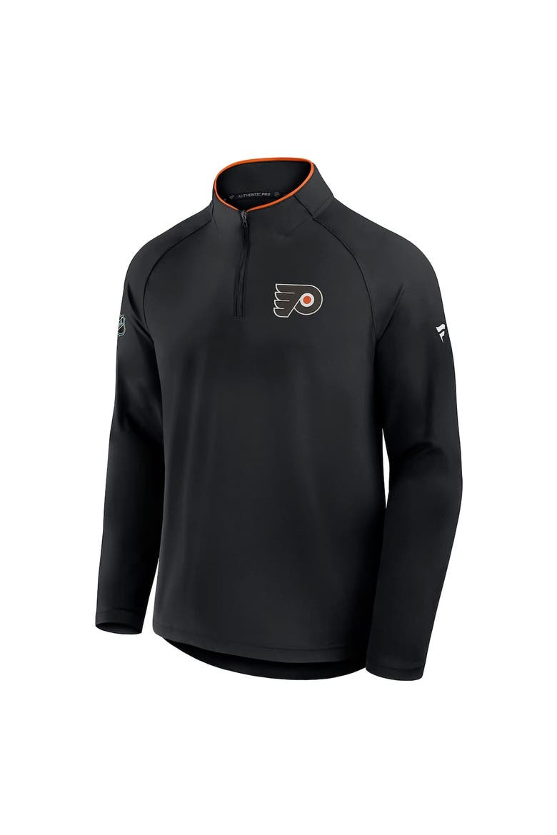 Men's Fanatics Black Philadelphia Flyers Authentic Pro Rink Training Quarter-Zip Pullover, Alternate, color, Black