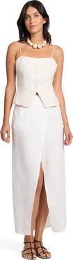 Onia Linen Utility Wrap Maxi Skirt