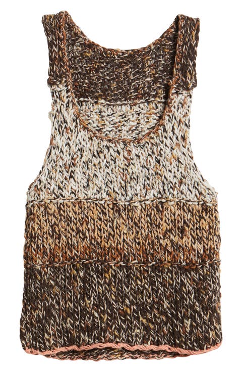 Flea Market Crop Marled Cotton Blend Sweater