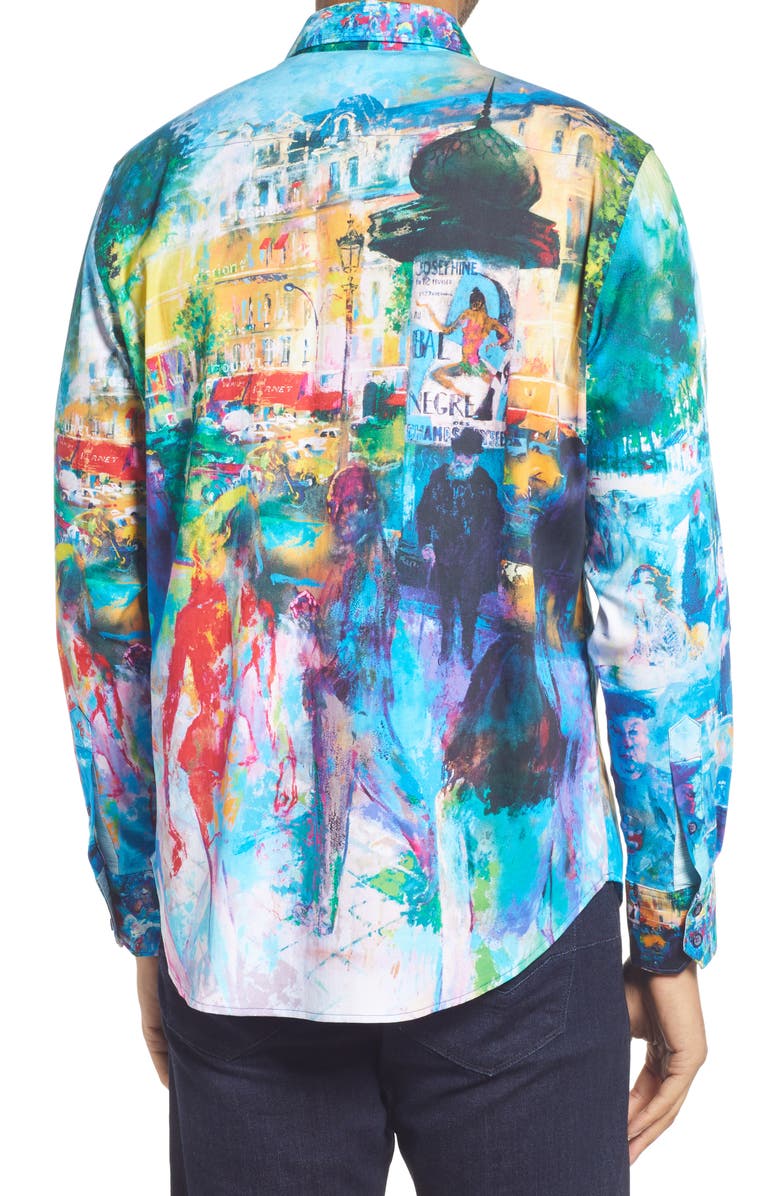 Robert Graham x LeRoy Neiman Print Button-Up Shirt, Alternate, color, 