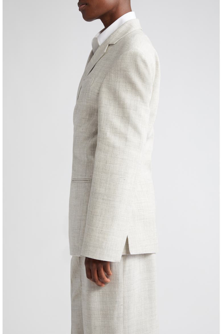 Overlap Blazer, Alternate, color, STONE MELANGE