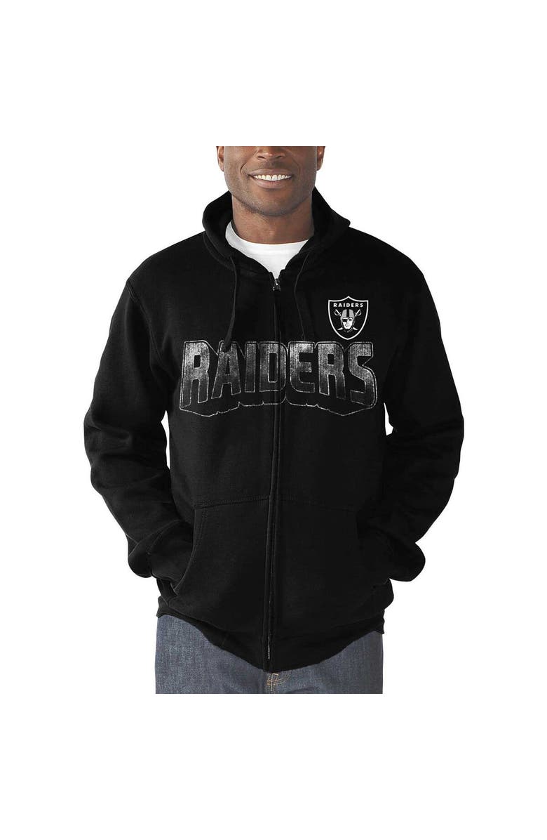 G-III SPORTS BY CARL BANKS Men's G-III Sports by Carl Banks Black Las Vegas Raiders Perfect Season Full-Zip Hoodie, Alternate, color, Black