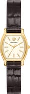 Tory Burch Eleanor Curve Croc Embossed Leather Strap Watch, 23mm x 31mm