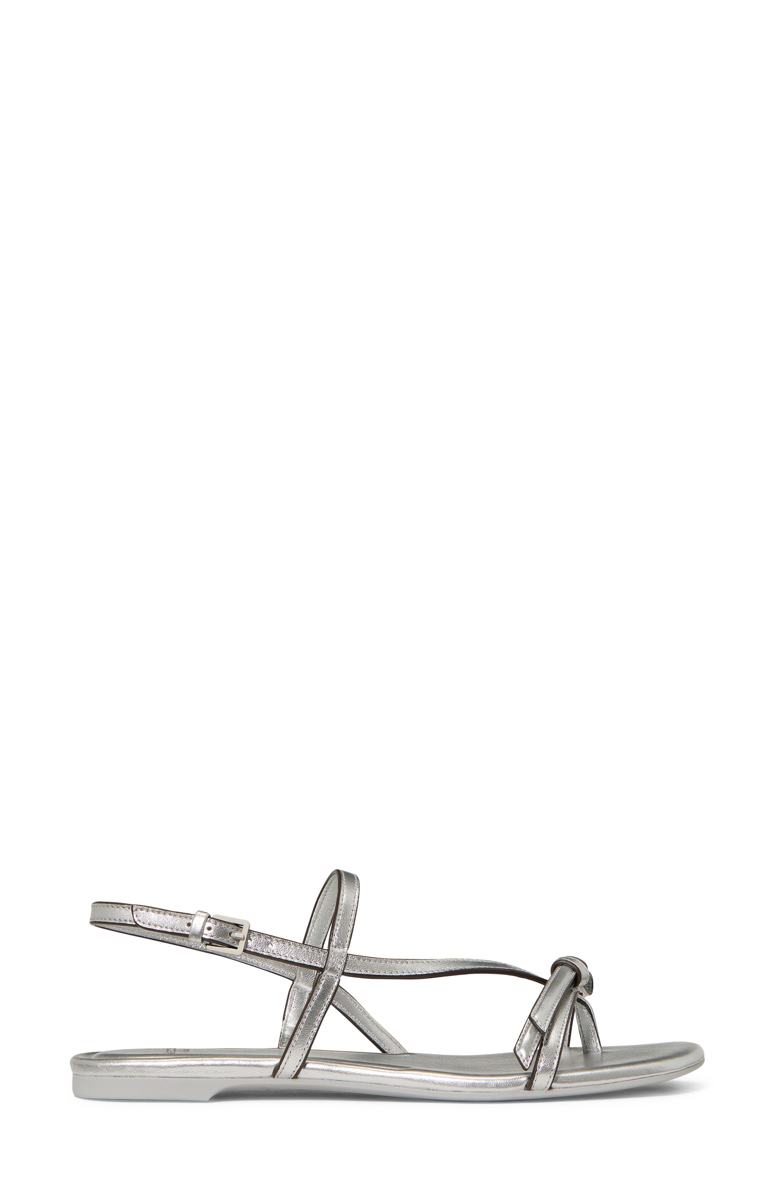 Kate Spade New York loop metallic ankle strap sandal, Alternate, color, Silver