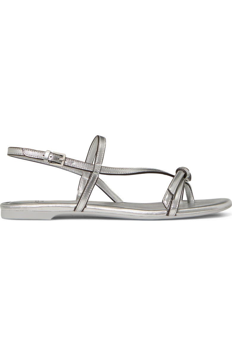 Kate Spade New York loop metallic ankle strap sandal, Alternate, color, Silver