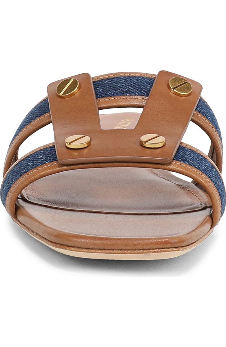 Veronica Beard Via Mixed Media Slide Sandal, Alternate, color, Honey/ Navy