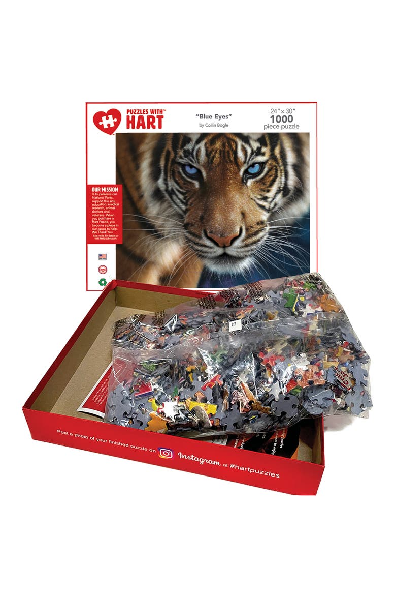 Blue Eyes Tiger 24 x 30 Inch 1000 Piece Puzzle, Alternate, color, Multicolored