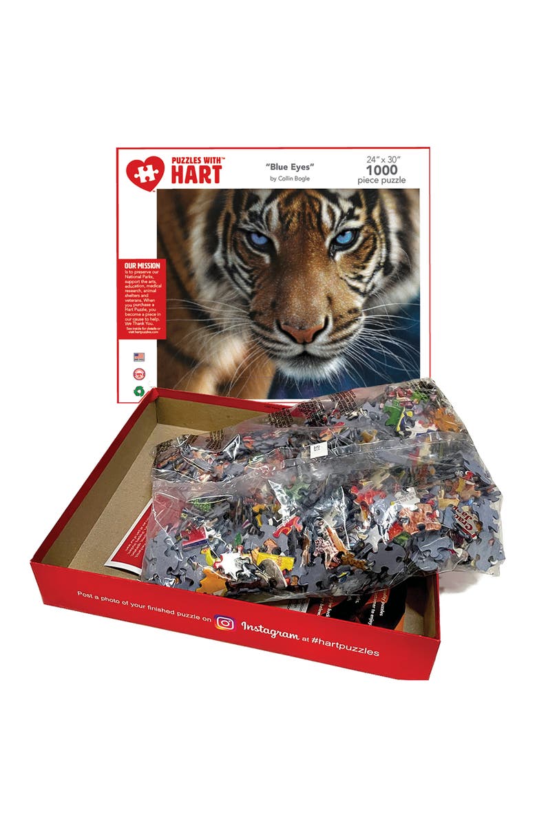 Hart Puzzles Blue Eyes Tiger 24 x 30 Inch 1000 Piece Puzzle, Alternate, color, Multicolored