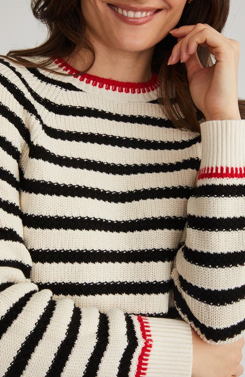 525 Marina Stripe Sweater In Sea Salt Multi