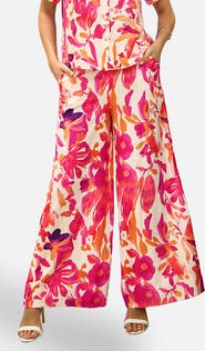 Yumi Abstract Floral Wide Leg Trousers
