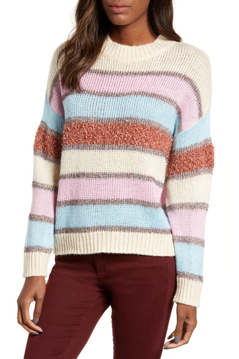 Stripe Sweater, Main, color, MULTI STRIPE/ OFF WHITE