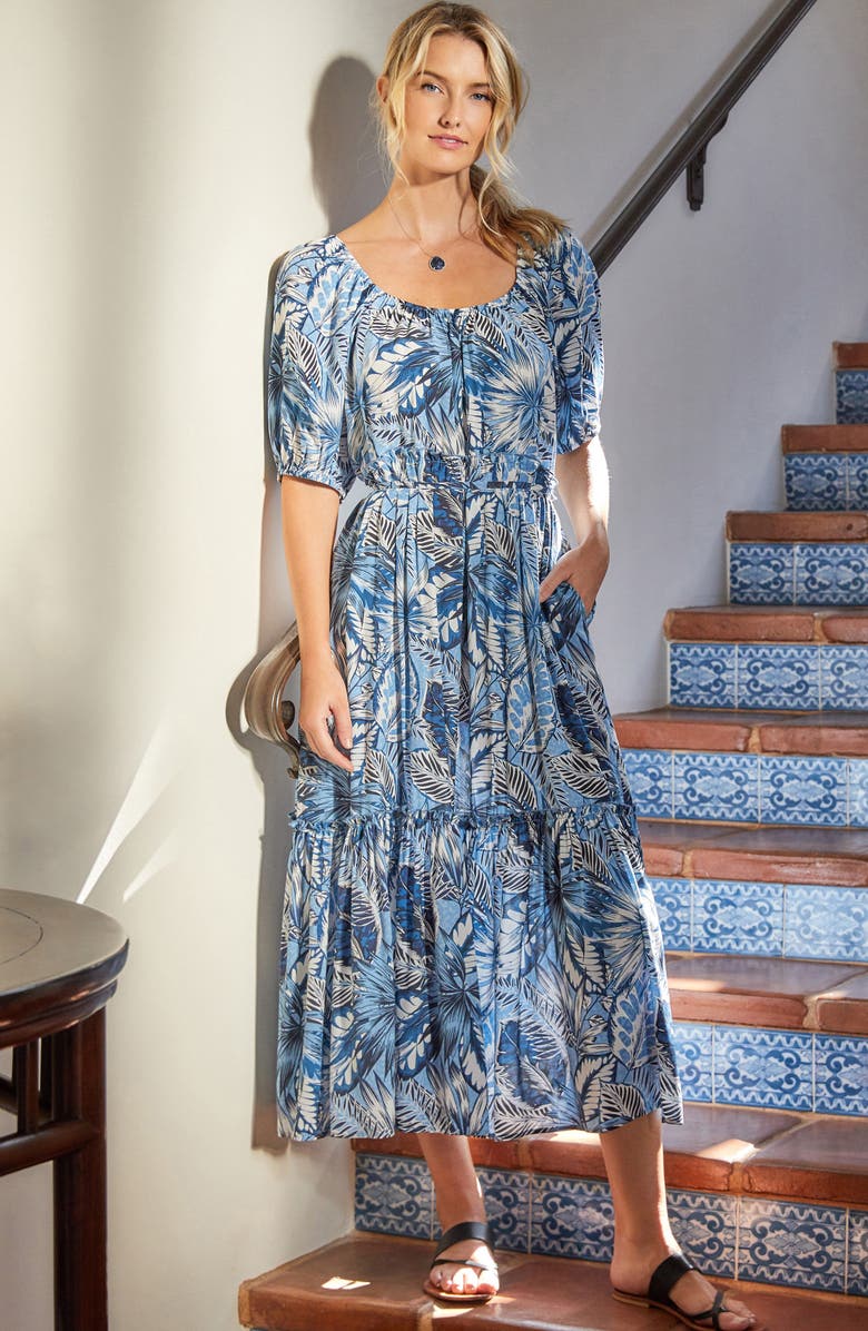 Karen Kane Puff Sleeve Midi Dress, Alternate, color,