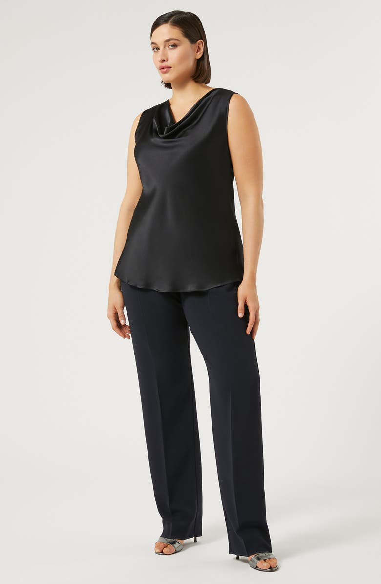 Marina Rinaldi Barolo Cowl Neck Sleeveless Satin Top, Alternate, color, 