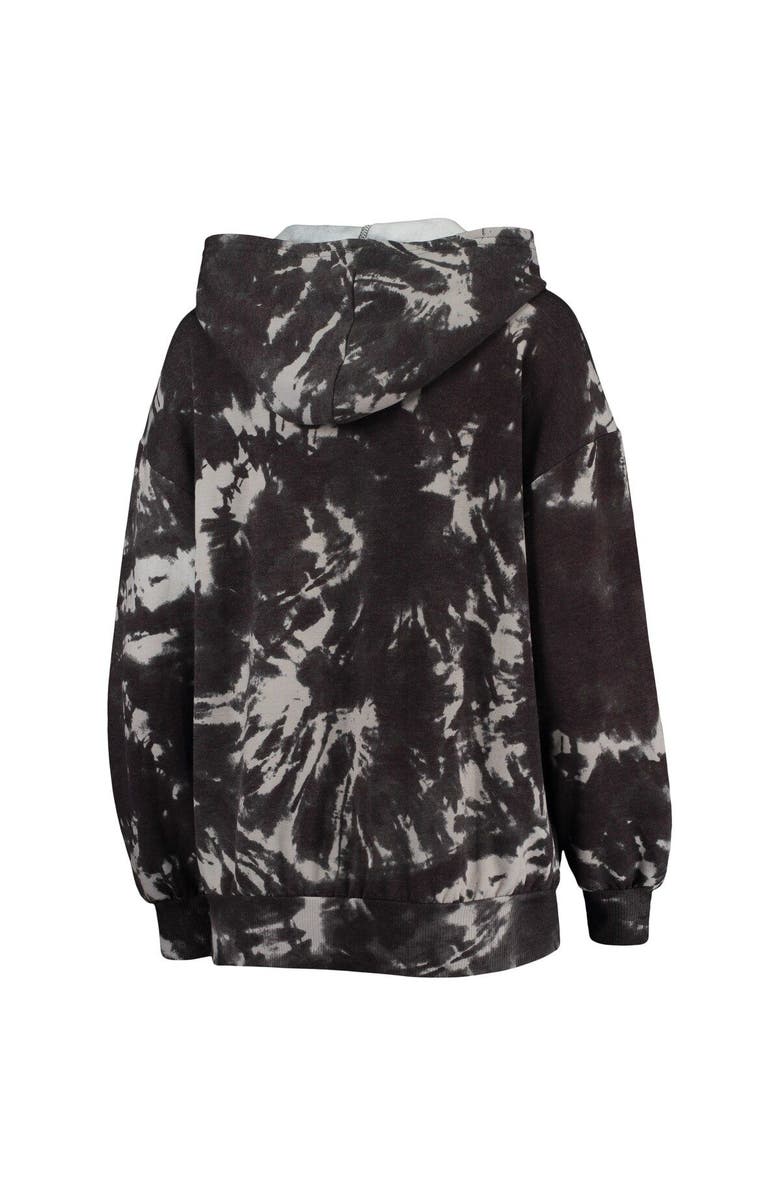 Majestic Threads Women's Majestic Threads Black Brooklyn Nets Burble Tie-Dye Tri-Blend Pullover Hoodie, Alternate, color, Black