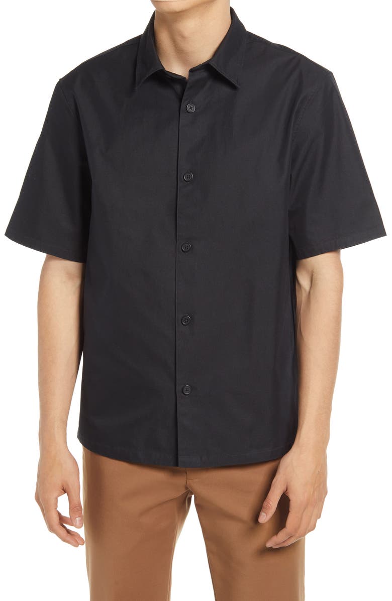Club Monaco Standard Short Sleeve Button-Up Shirt, Main, color, 